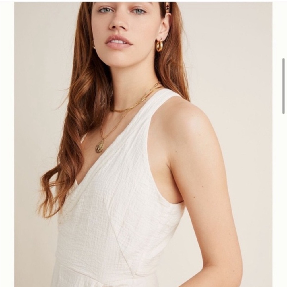 NWT Anthropologie Demi Cream Textured Jumpsuit - Picture 2 of 7